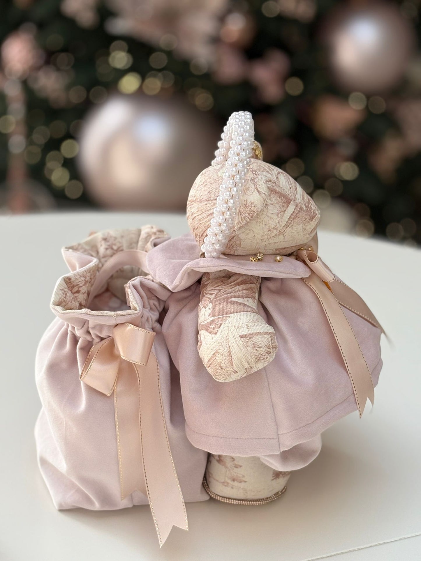 Orsetto in Toile de Jouy rosé