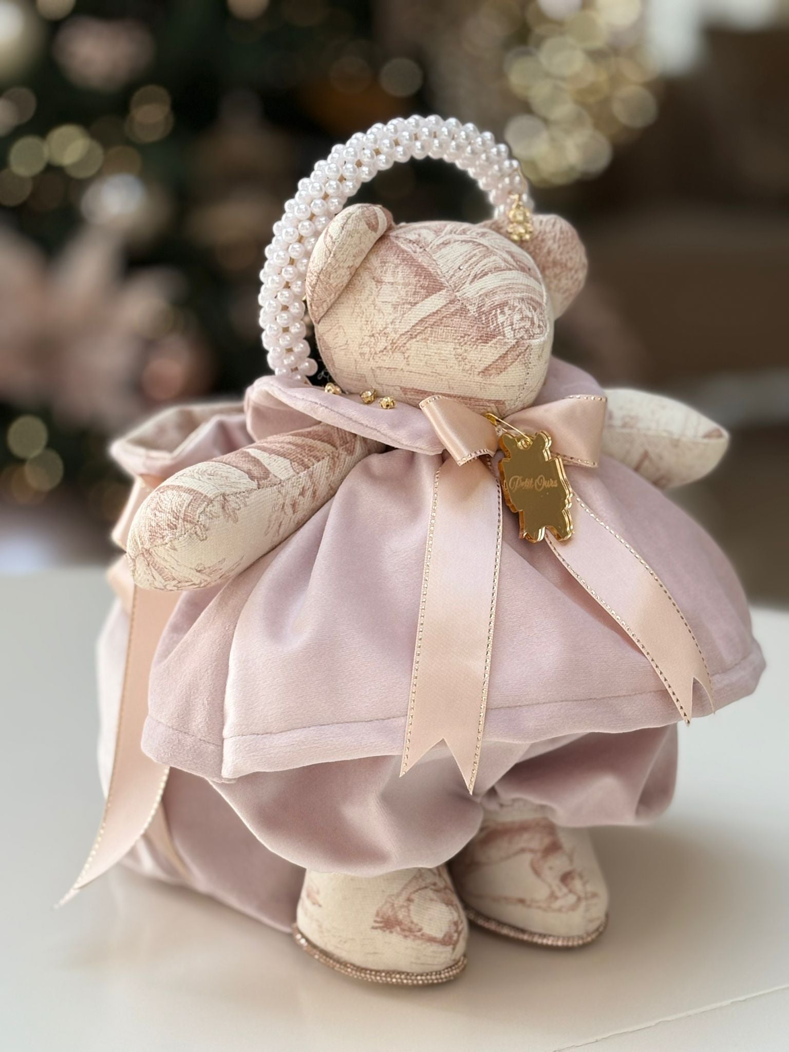 Orsetto in Toile de Jouy rosé